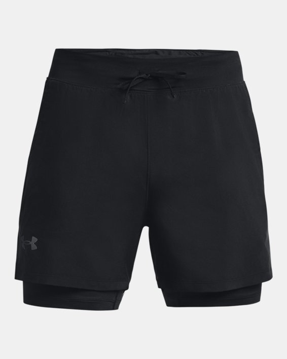 Men's UA Launch Elite 2-in-1 5'' Shorts in Black image number 6